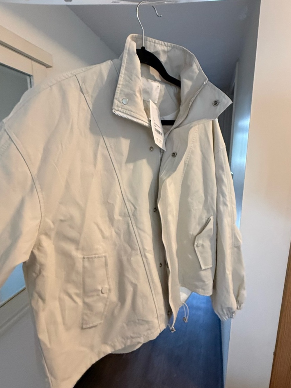NWT OAK + FORT HIGH FUNNEL NECK CROPPED DRAWSTRING JACKET - Picture 8 of 9